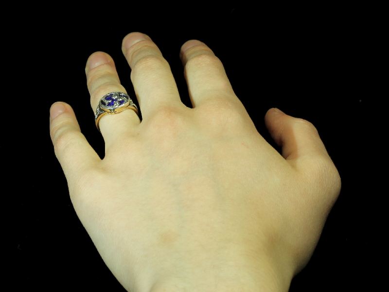 Victorian poison ring with blue enamel and rose cut diamonds with hidden place (image 15 of 18)